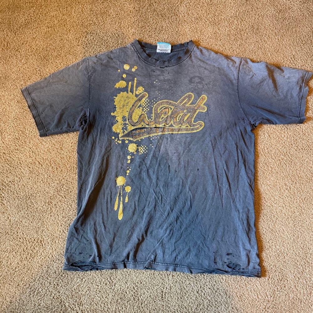 Thrashed 2000s Wckd Brand Paint Splatter Streetwear T-Shirt Size XL